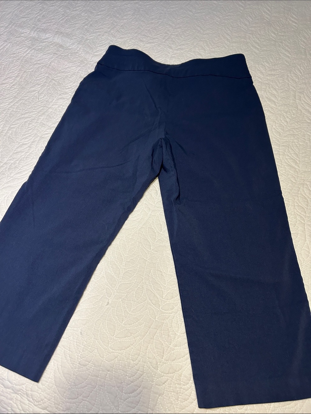 Ruby Rd. Navy Cropped Wide-Leg Pull-On Pants - Picture 3 of 3